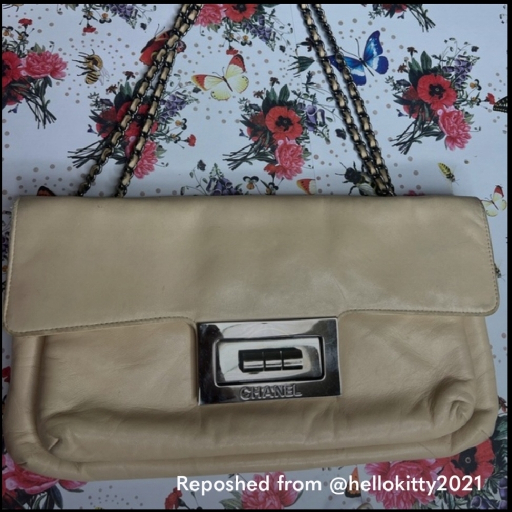 Chanel Cream Leather Flap Bag